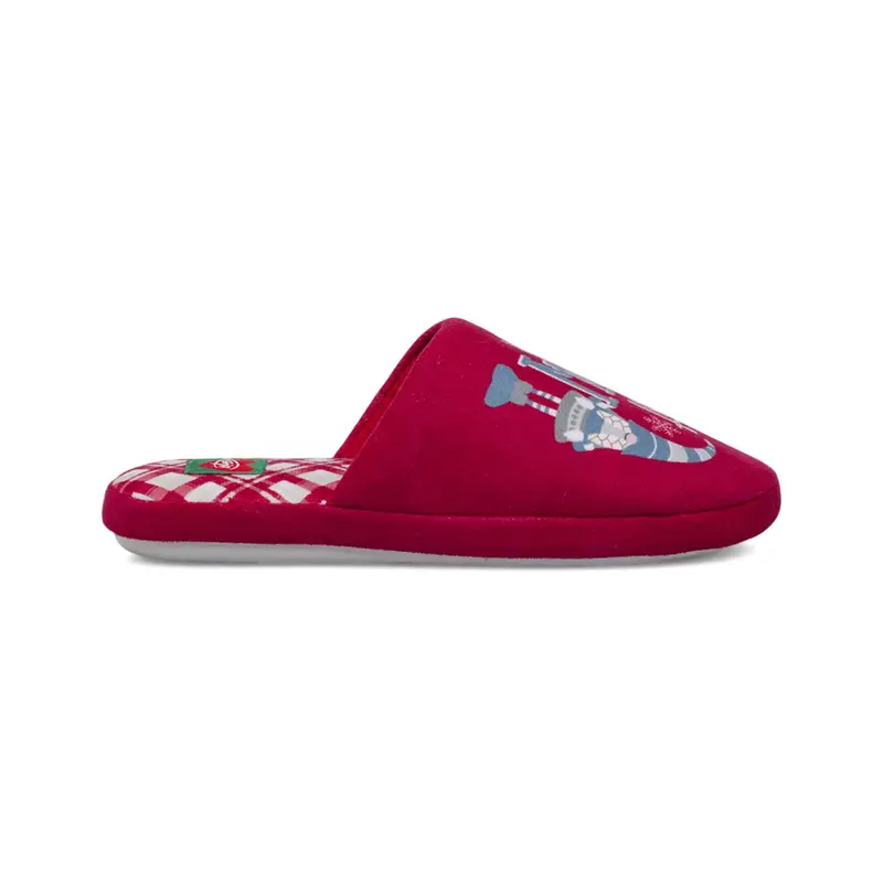 Ciabatte casa rosse da donna con stampa natale