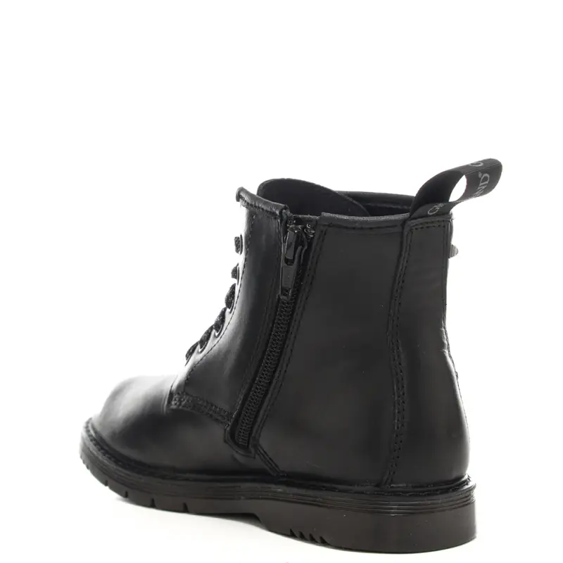 anfibi da bambina con lacci in lurex e borchie sulla parte esterna neri miniatura 3