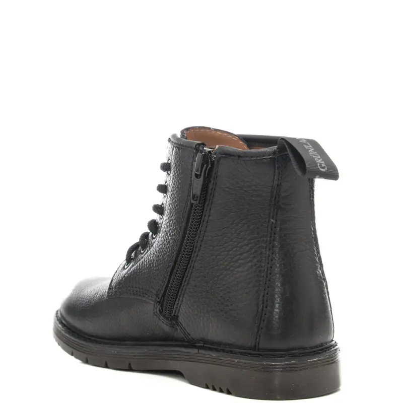 anfibi da bambino tapa in pelle bottalata neri miniatura 3