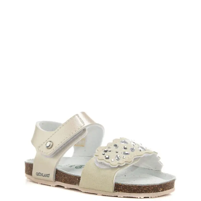 sandali da bambina afre con fascette regolabili e chiusura a strappo bianchi miniatura 2