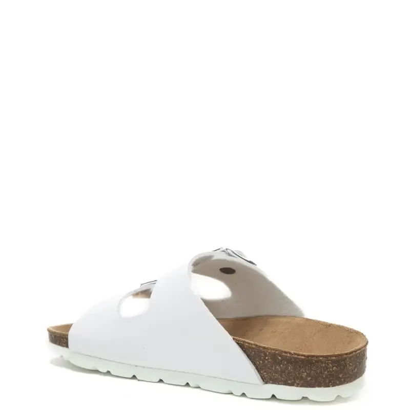 sandali da bambina luce con cinturini regolabili e maxi fibbie in metallo laminato bianchi miniatura 3