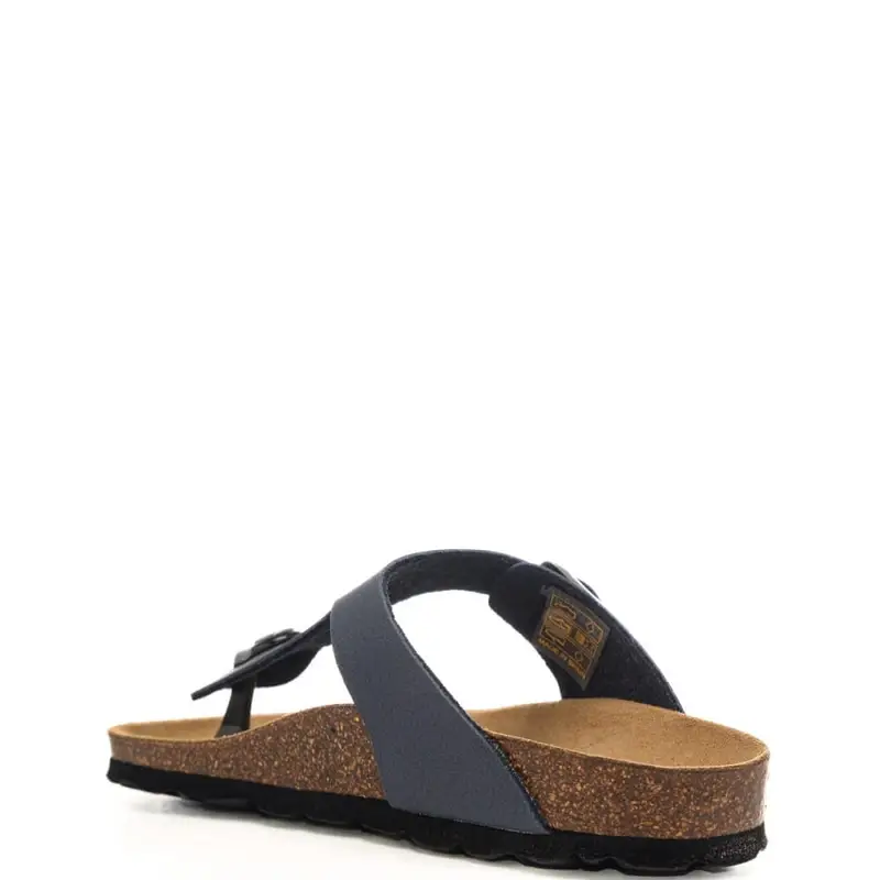 sandali da bambino luce a infradito con fascetta in vera pelle blu miniatura 3