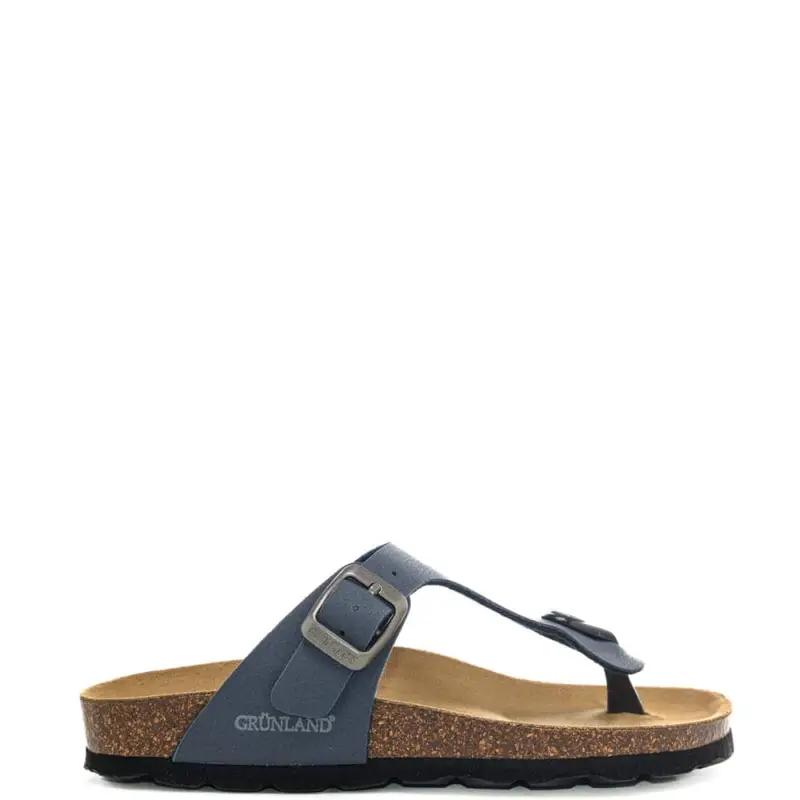 sandali da bambino luce a infradito con fascetta in vera pelle blu