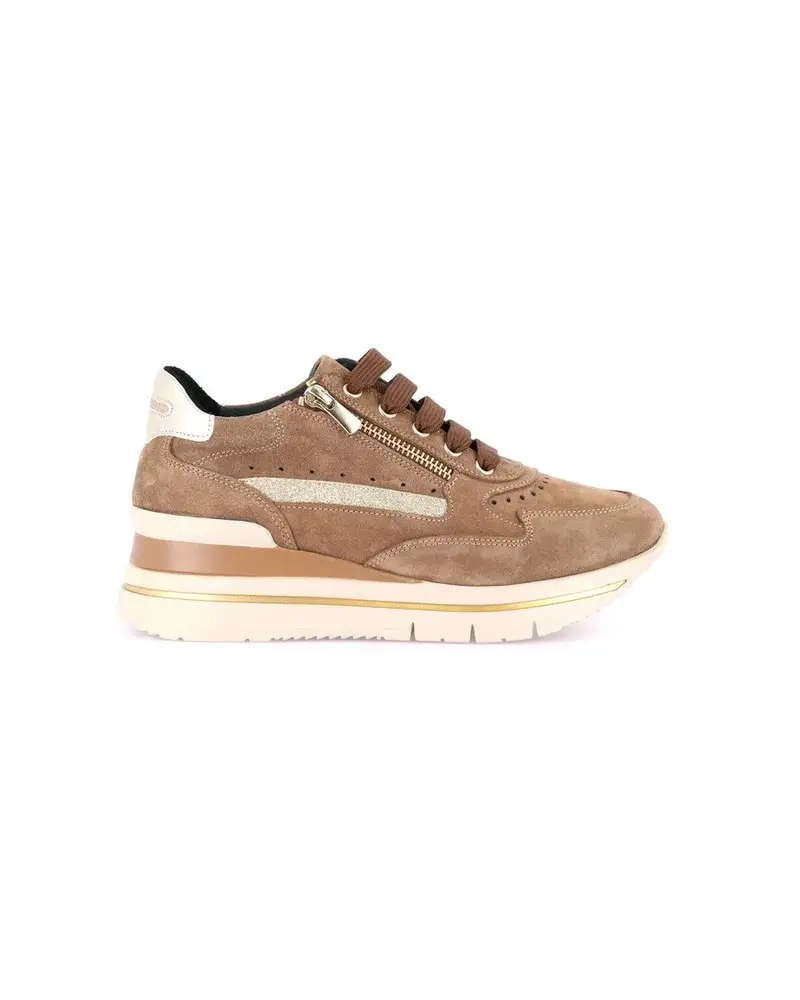 sneakers donna shaf in camoscio col. cuoio sc4325