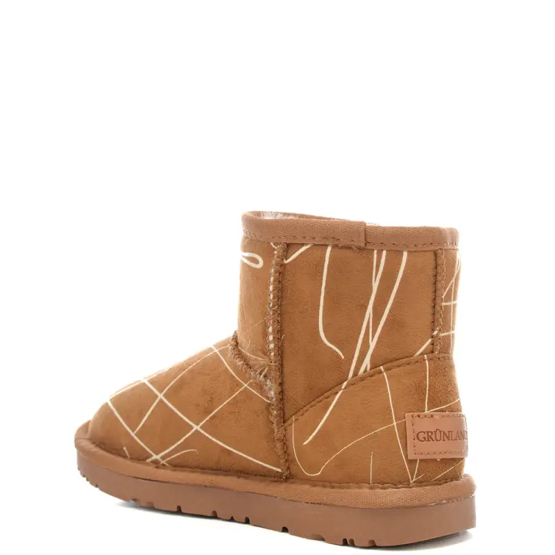 stivaletti da bambina crom in suede con stampa strisce all over cuoio miniatura 3