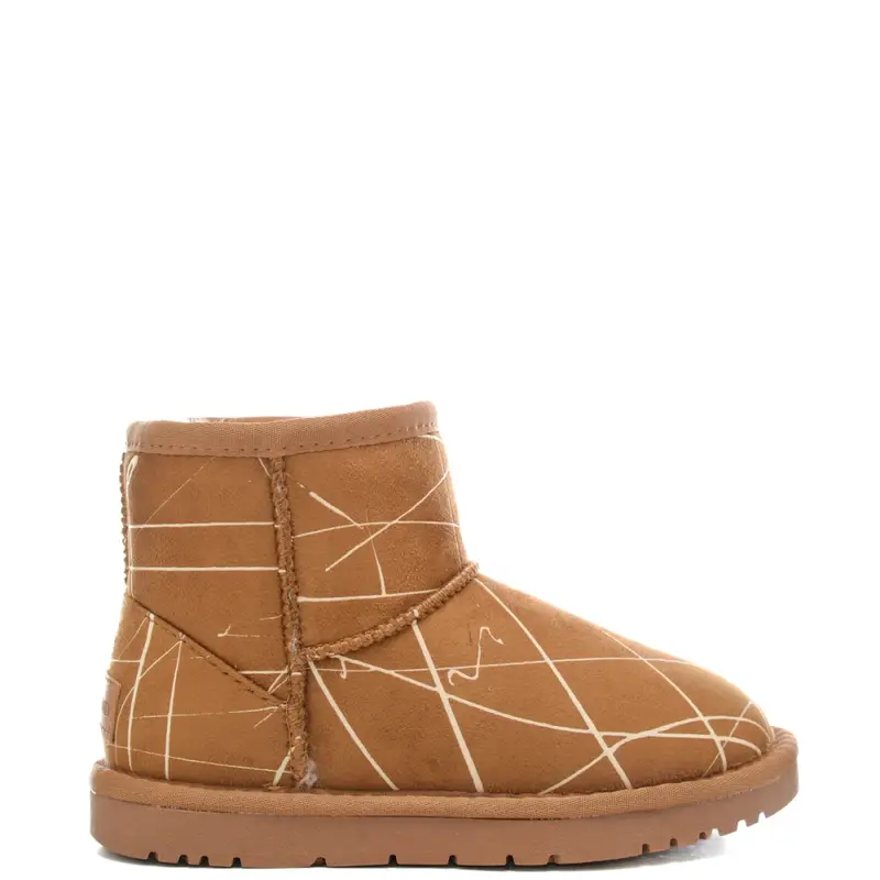 stivaletti da bambina crom in suede con stampa strisce all over cuoio