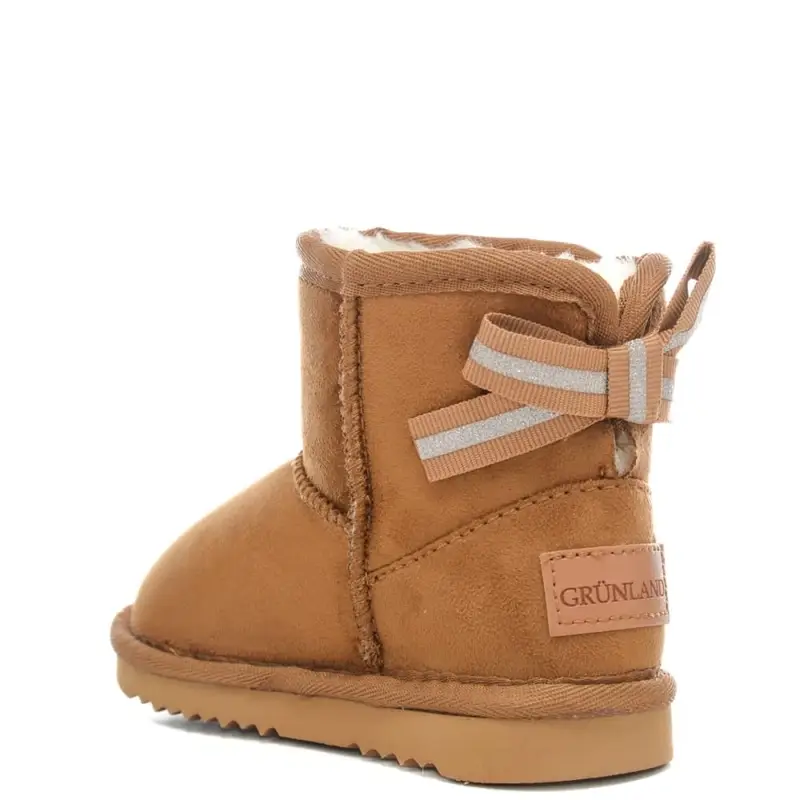 stivaletti da bambina croy in suede con fiocco in tessuto applicato sul retro cuoio miniatura 3