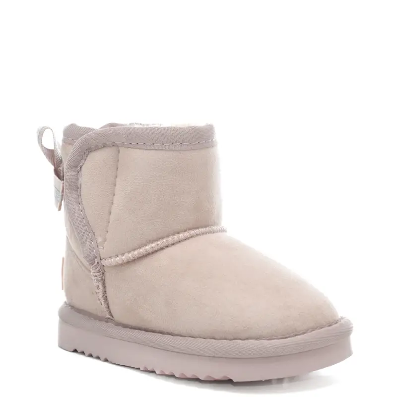 stivaletti da bambina croy in suede con fiocco in tessuto applicato sul retro glicine miniatura 2