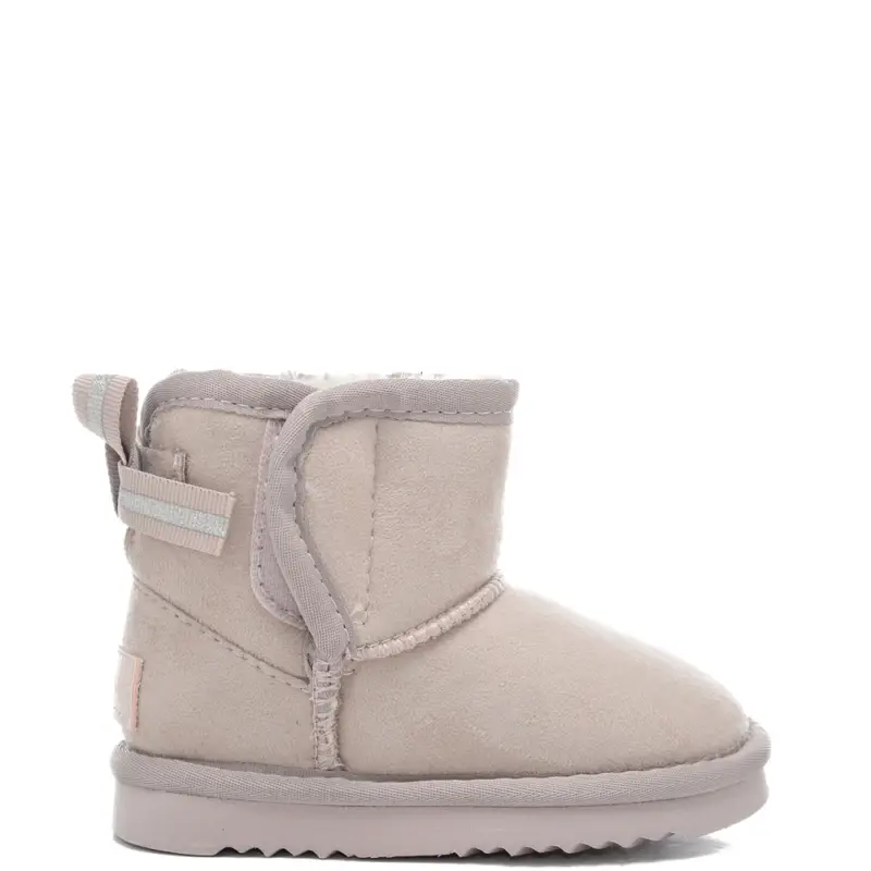 stivaletti da bambina croy in suede con fiocco in tessuto applicato sul retro glicine