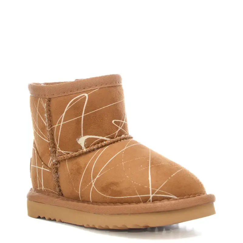 stivaletti da bambina croy in suede con stampa strisce all over cuoio miniatura 2