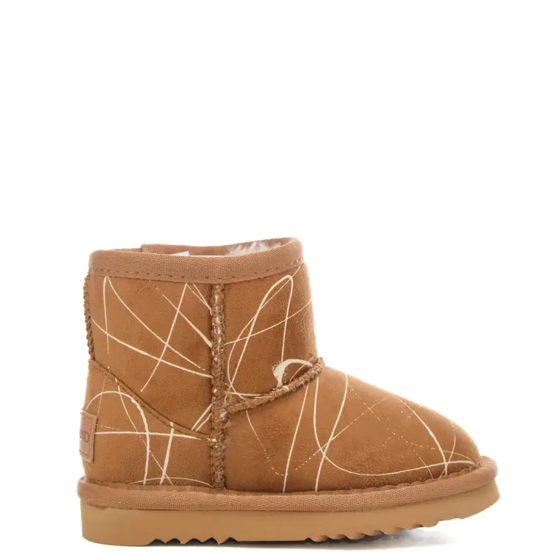 stivaletti da bambina croy in suede con stampa strisce all over cuoio