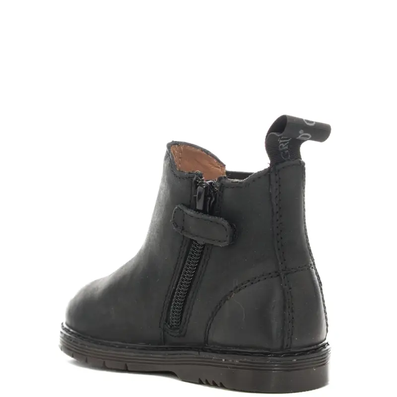 stivaletti da bambino nill in pelle con elastici laterali nero bosco miniatura 3