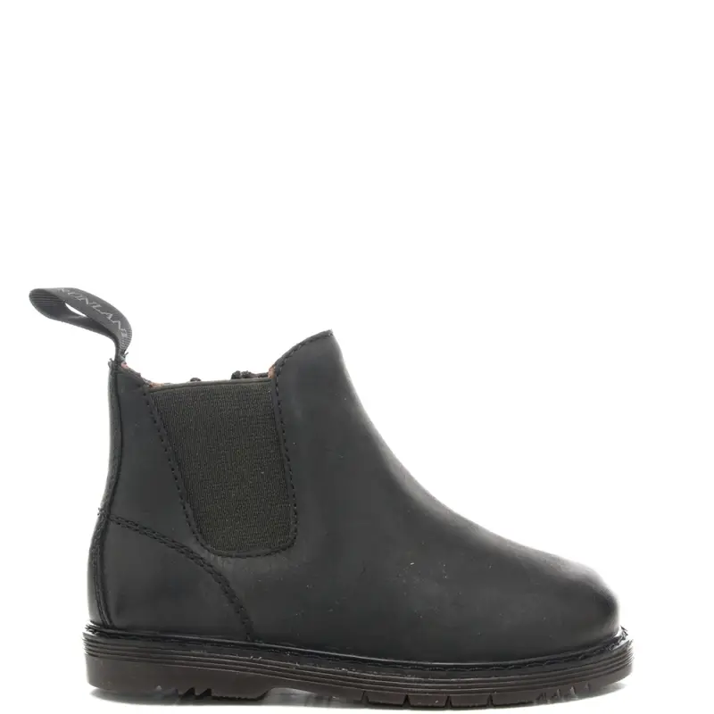 stivaletti da bambino nill in pelle con elastici laterali nero bosco