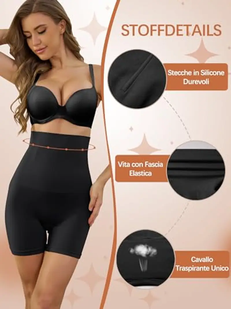 Guaina Contenitiva Donna Pancia Piatta, Pancera Contenitiva Donna a Gamba Lunga, Mutande Contenitive Modellanti – Intimo miniatura 3