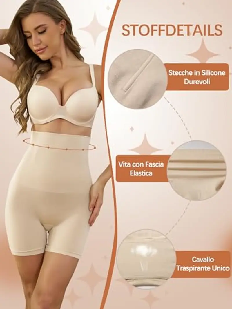 Guaina Contenitiva Donna Pancia Piatta, Pancera Contenitiva Donna a Gamba Lunga, Mutande Contenitive Modellanti – Intimo miniatura 3