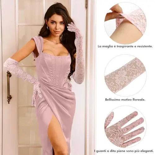 Yicelerate Guanti Donna Rosa 3234846 miniatura 3