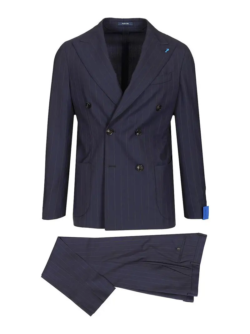 Abito a gesso a doppio petto Blu