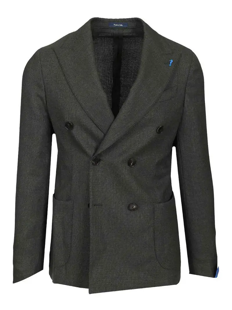 Blazer di lana a doppio petto Verde