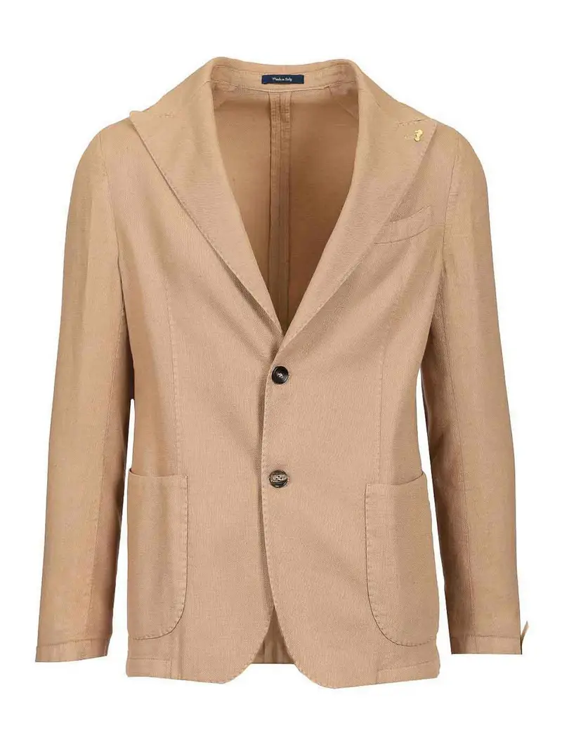 Blazer di lino di cotone Beige