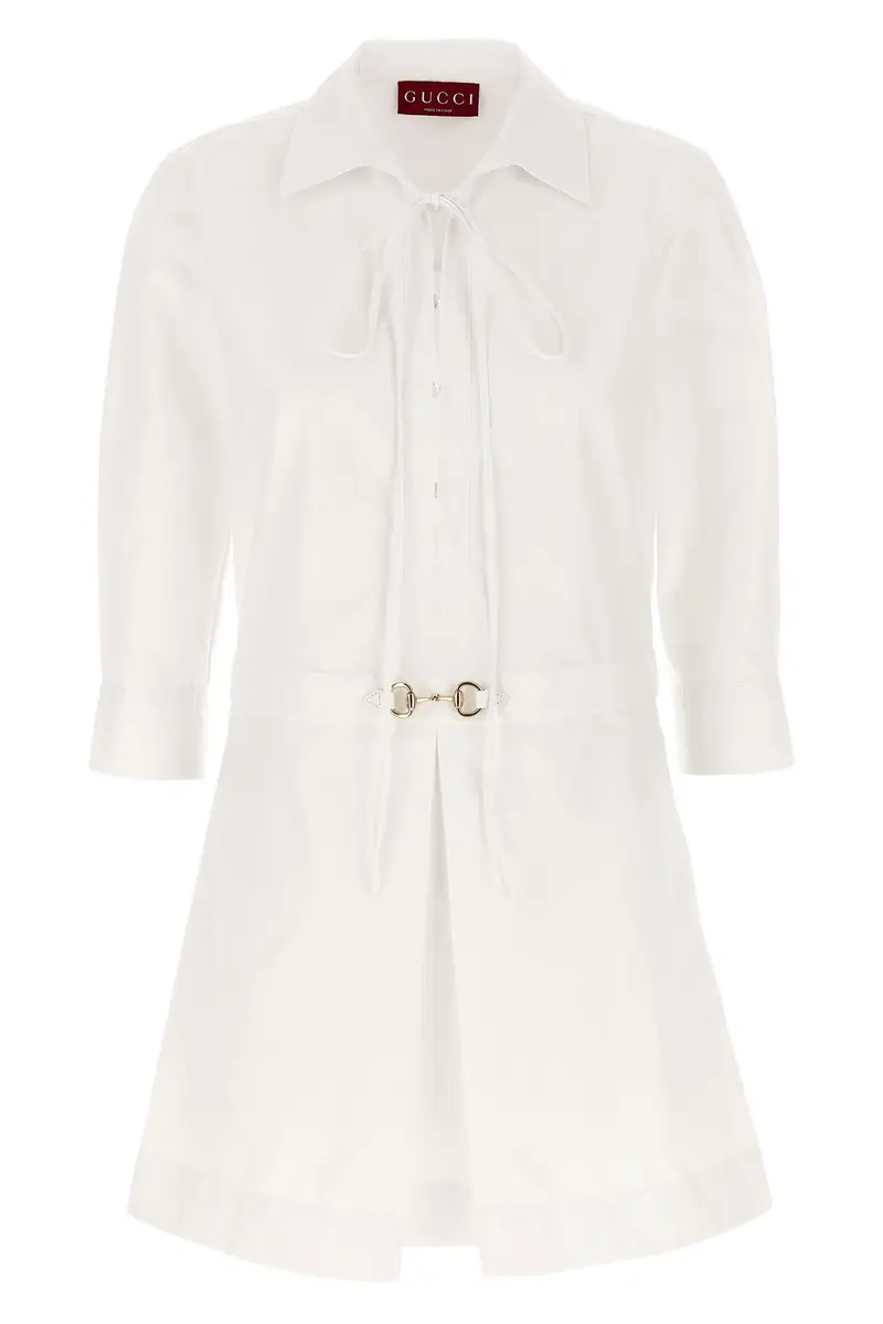 Abito Chemisier Morsetto Bianco