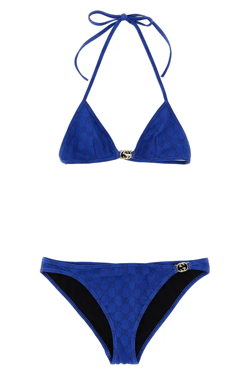 Bikini Incrocio Gg Blu