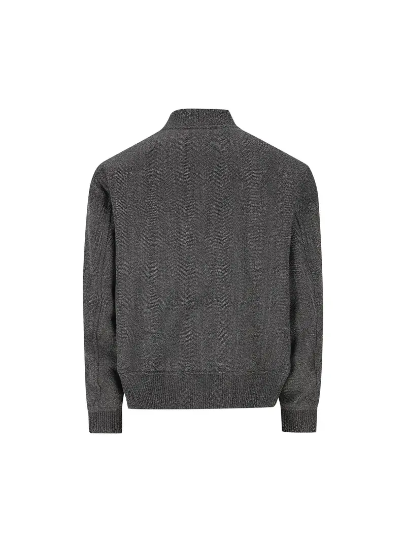 Bomber Reversibile Mouliné In Lana GRIGIO miniatura 2