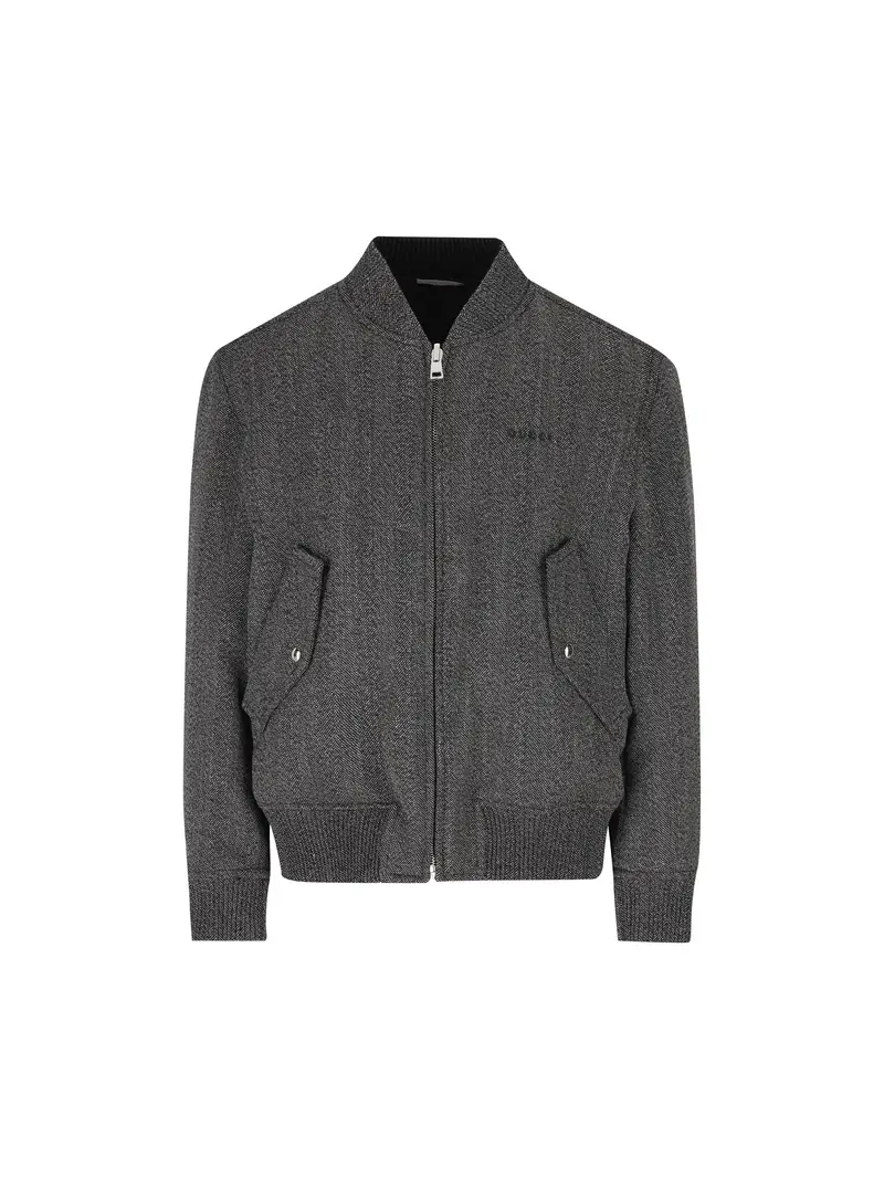 Bomber Reversibile Mouliné In Lana GRIGIO