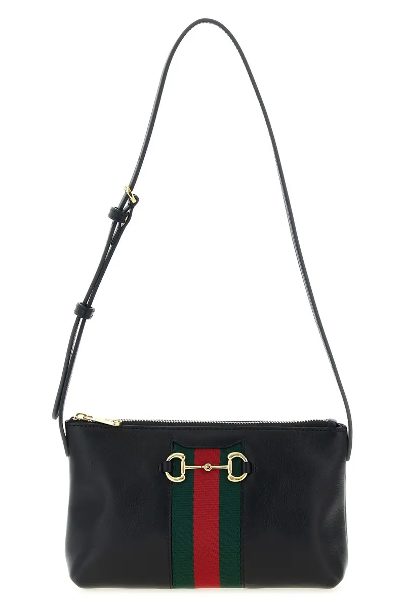 Borsa A Spalla Gucci Horsebit Web Nero