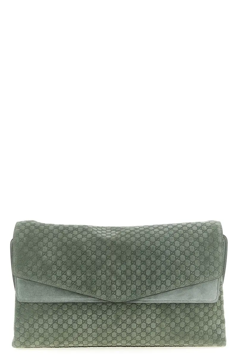 Borsa A Spalla Suede Gg Grande Verde