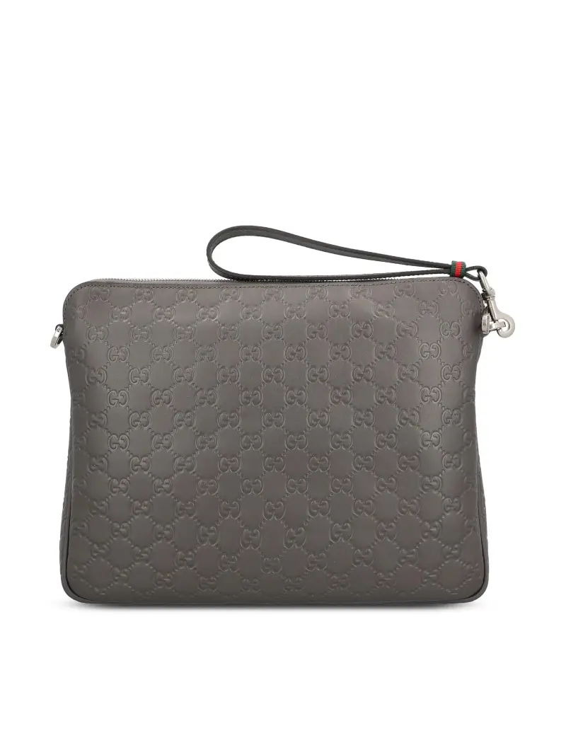 Borsa A Tracolla GG Emblem GRIGIO miniatura 2