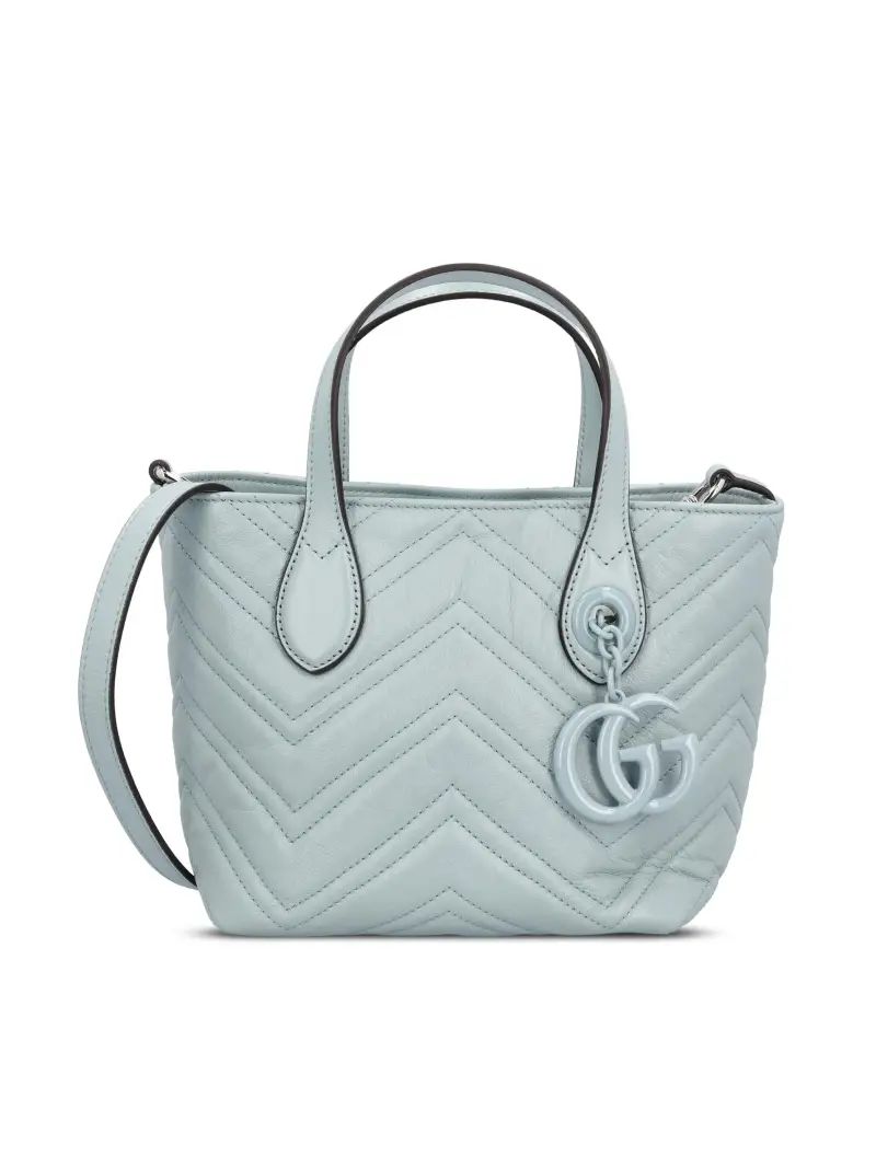 Borsa Shopping GG Marmont Piccola AZZURRO