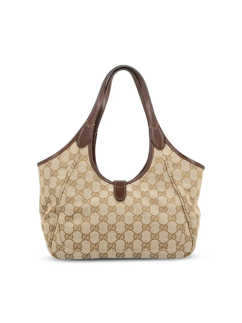 Borsa Shopping Gucci Mercato Piccola MARRONE miniatura 2