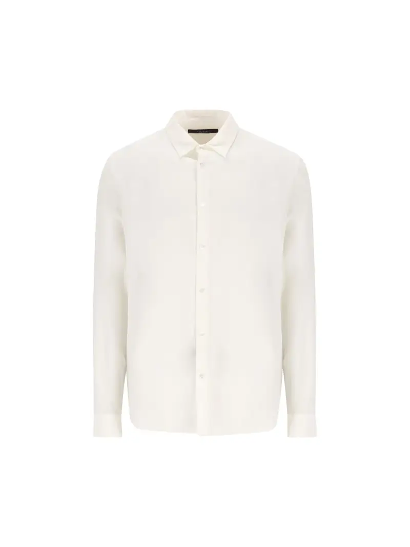 Camicia In Crêpe De Chine Di Seta_15+ BIANCO