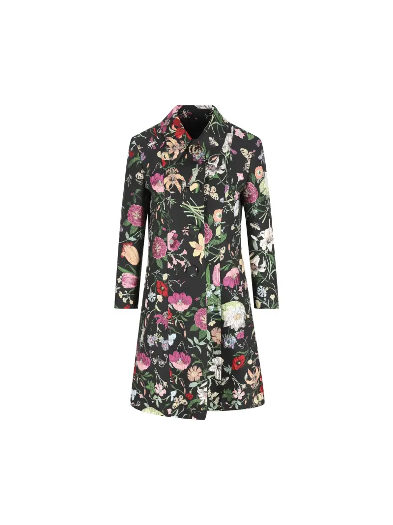 Cappotto In Broccato Di Seta Gucci Flora MULTICOLOR