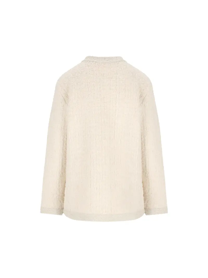 Cardigan In Lana BEIGE miniatura 2