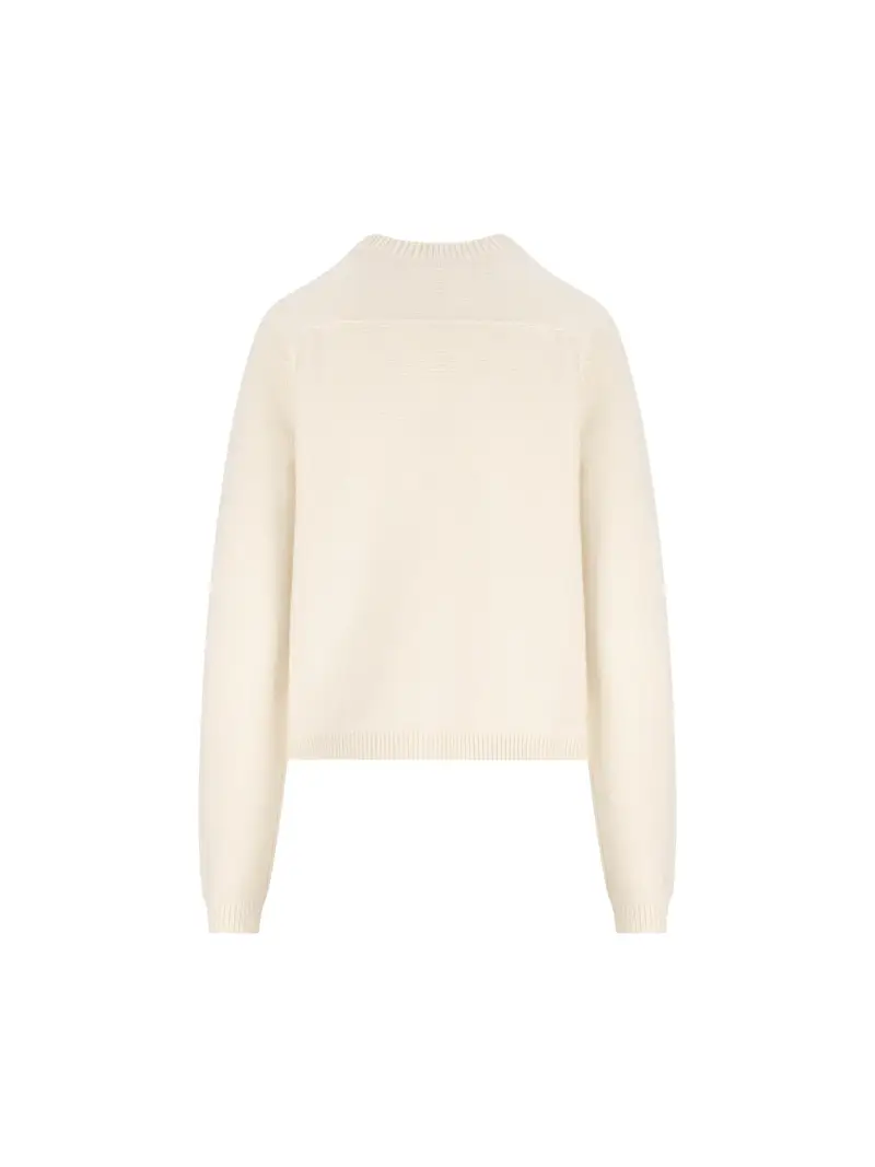 Cardigan In Lana E Cashmere BIANCO miniatura 2