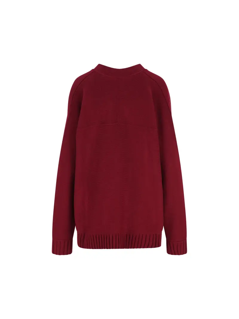 Cardigan In Lana E Cashmere ROSSO miniatura 2