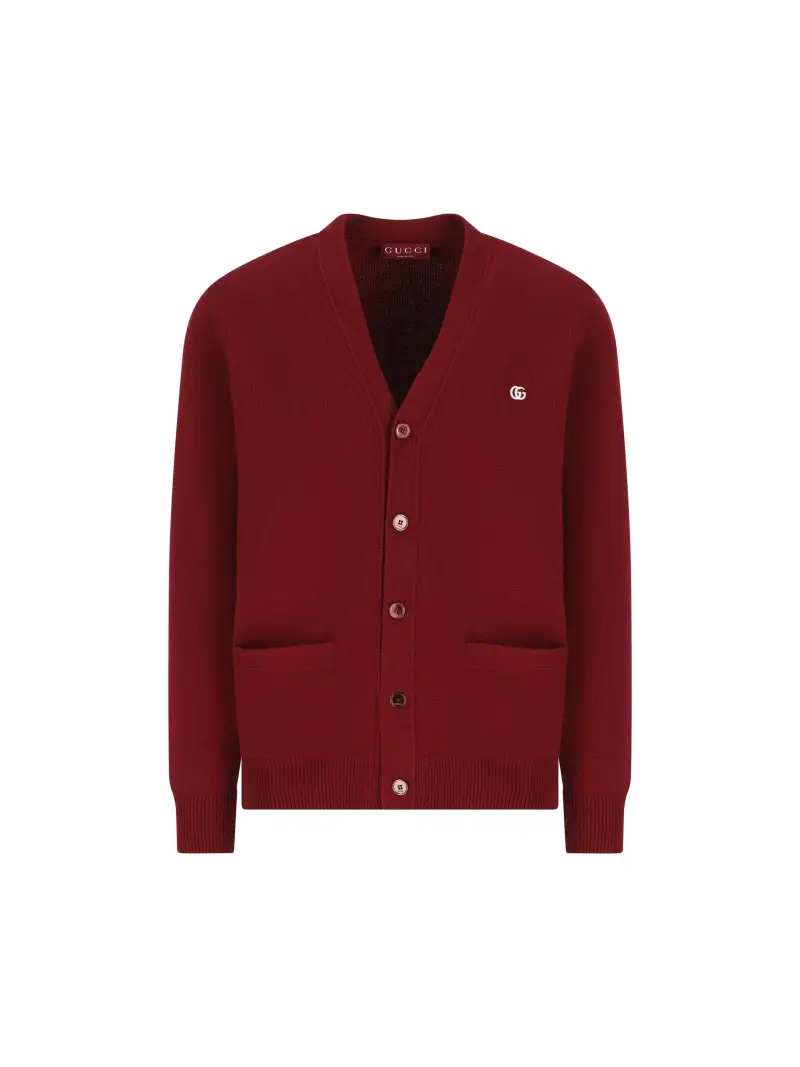 Cardigan In Lana E Cashmere ROSSO