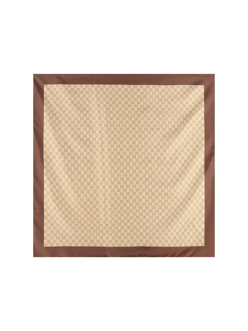 Carré In Twill Di Seta Stampata BEIGE