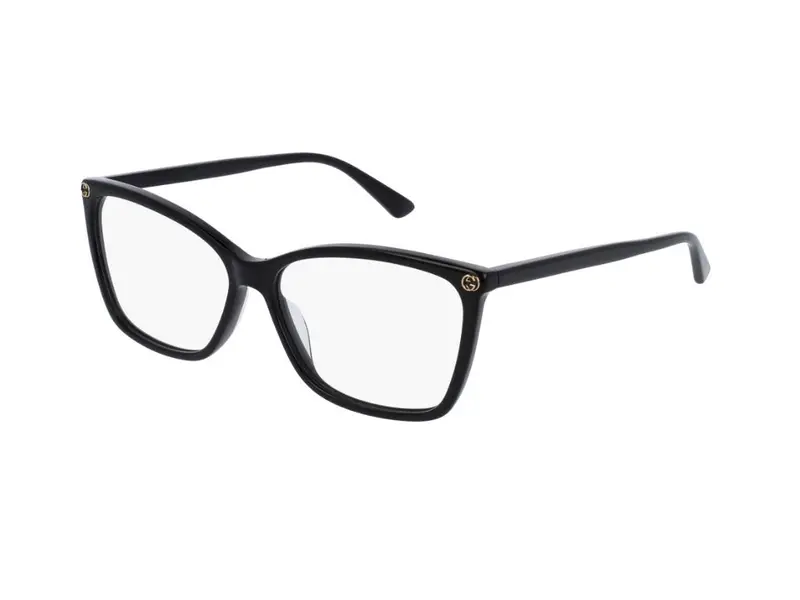 Gucci Donna GG0025O 001 Montature da vista Plastica Nero Trasparente Cat Eye