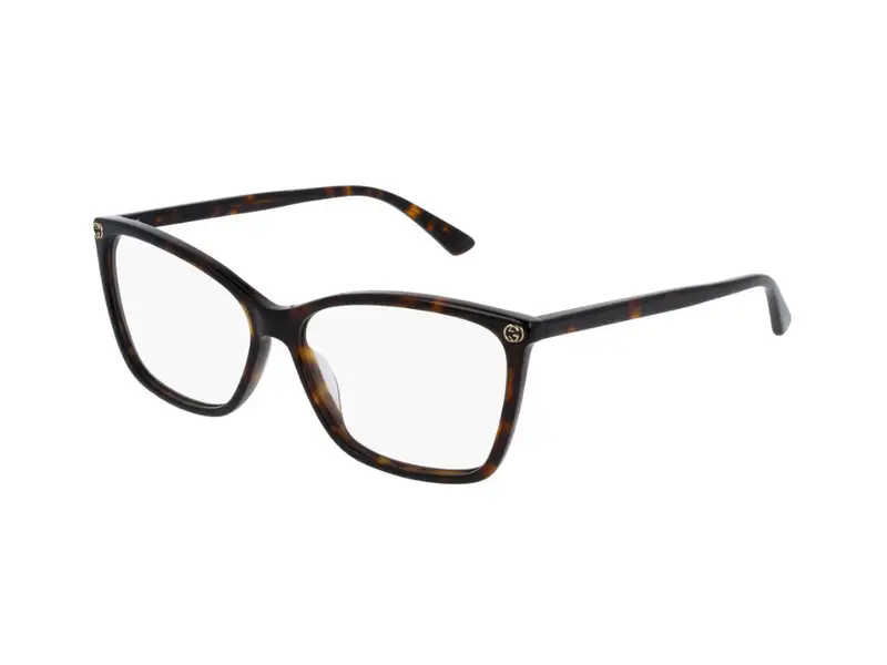 Gucci Donna GG0025O 002 Montature da vista Plastica Havana Trasparente Cat Eye