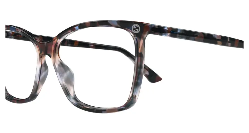 Gucci Donna GG0025O 013 Montature da vista Acetato Havana Trasparente Cat Eye miniatura 2