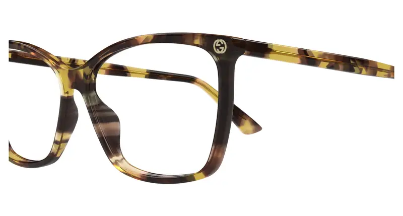 Gucci Donna GG0025O 014 Montature da vista Acetato Havana Trasparente Cat Eye miniatura 2