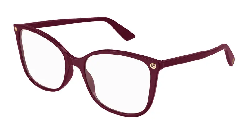 Gucci Donna GG0026O 012 Montature da vista Bordeaux Trasparente Cat Eye