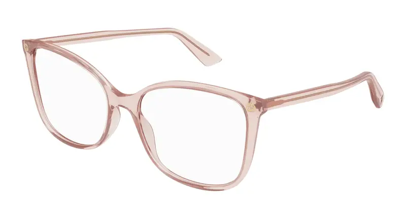 Gucci Donna GG0026O 013 Montature da vista  Rosa Trasparente Cat Eye