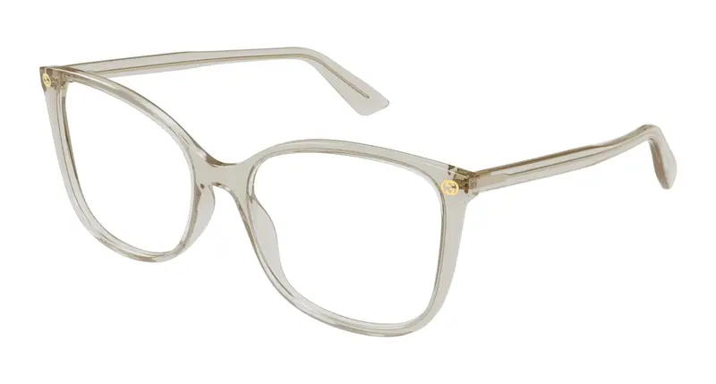 Gucci Donna GG0026O 016 Montature da vista Acetato Giallo Trasparente Cat Eye