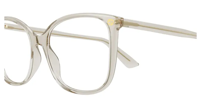 Gucci Donna GG0026O 016 Montature da vista Acetato Giallo Trasparente Cat Eye miniatura 2