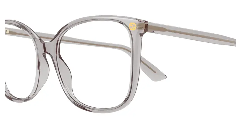 Gucci Donna GG0026O 018 Montature da vista Acetato Grigio Trasparente Cat Eye miniatura 2