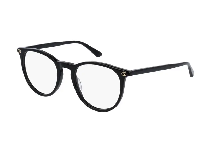 Gucci Donna GG0027O 001 Montature da vista Plastica Nero Trasparente Rotonda