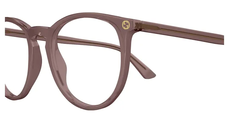 Gucci Donna GG0027O 012 Montature da vista Acetato Marrone Trasparente Rotonda miniatura 2